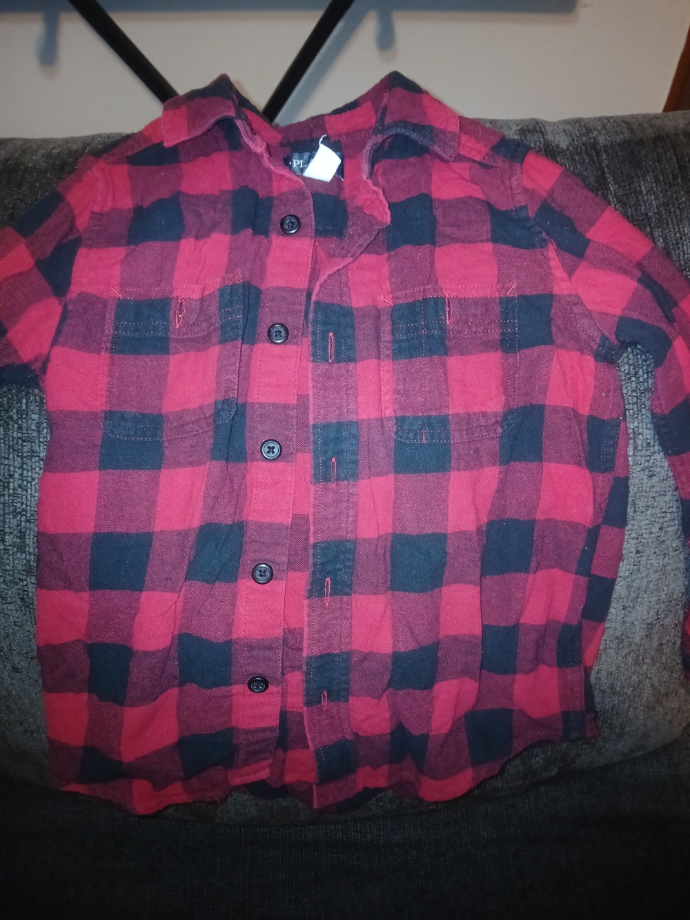 Place Red & Black Plaid Button-Down Shirt for Kids